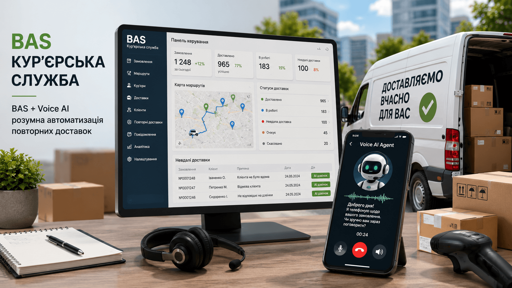 Автоматизація повторних доставок за допомогою голосового AI-агента